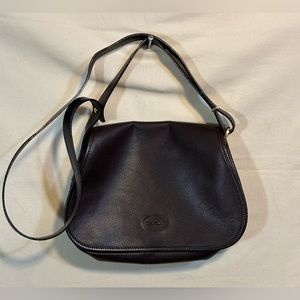 *SOLD* LONGCHAMP Vintage Genuine Leather Fold-over satchel Bag